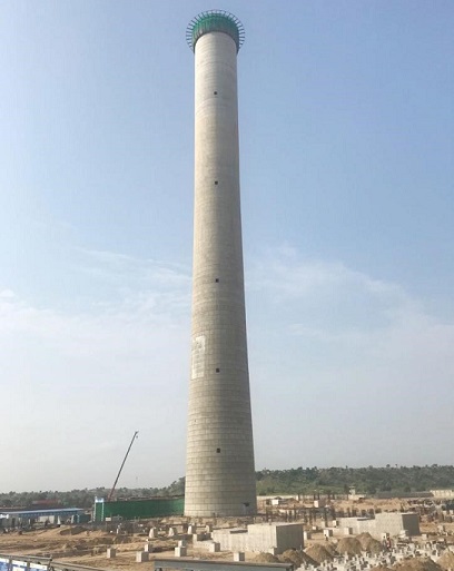 巴基斯坦塔爾項(xiàng)目煙囪、冷卻塔澆筑順利完成